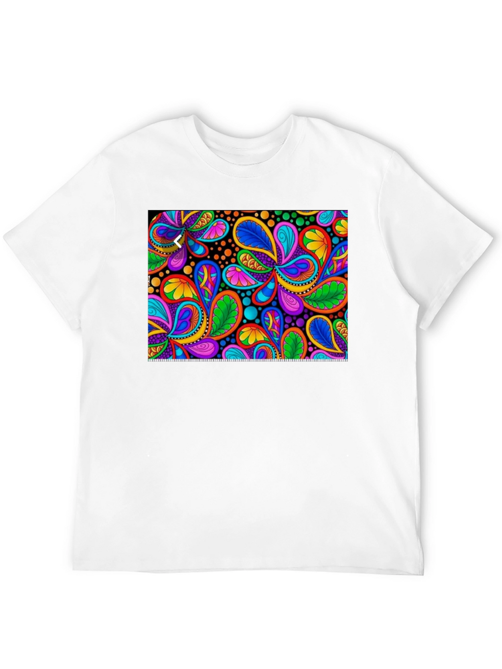 Psychedelic Paisley Print Black T-Shirt