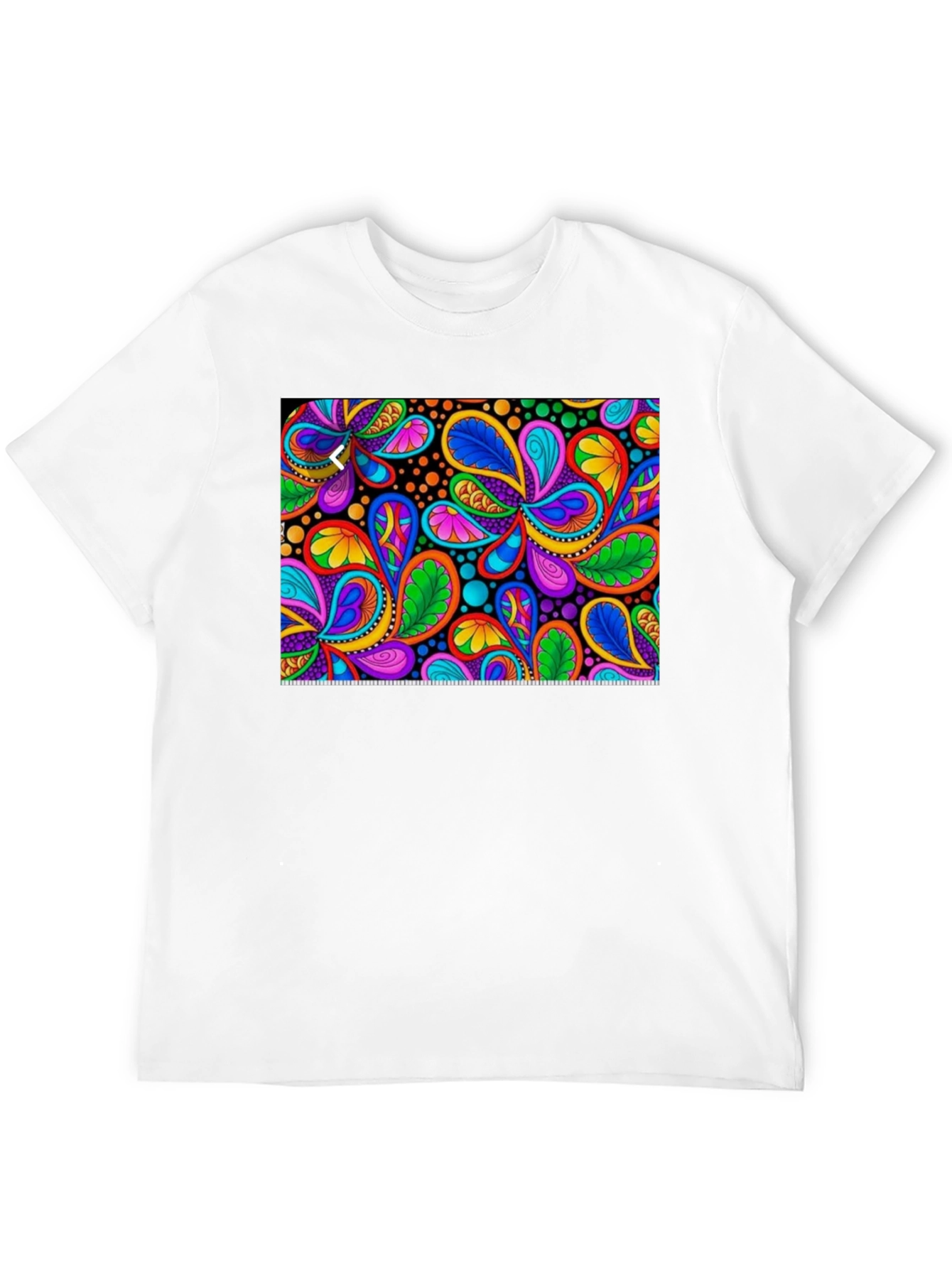 Psychedelic Paisley Print Black T-Shirt