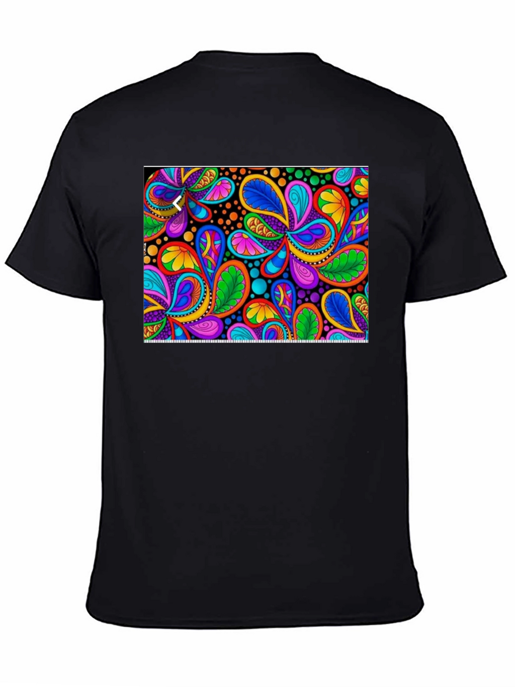 Psychedelic Paisley Print Black T-Shirt
