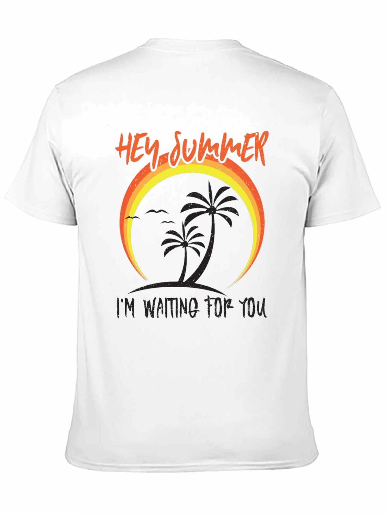 Hey Summer T-Shirt - Palm Tree Design
