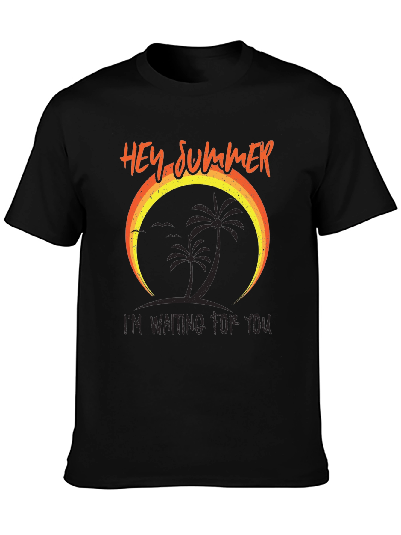 Hey Summer T-Shirt - Palm Tree Design