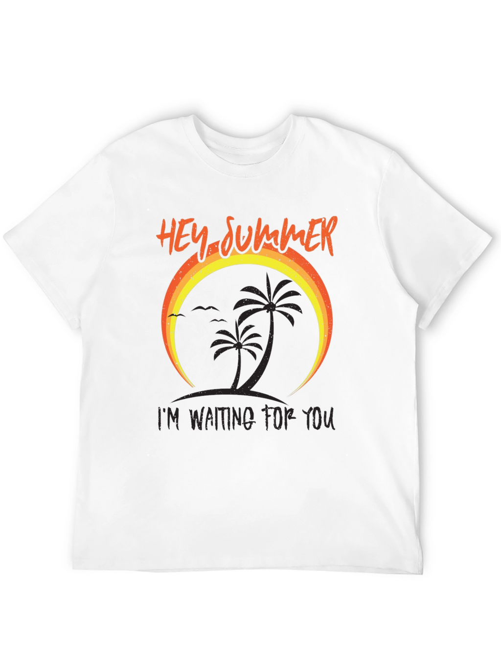 Hey Summer T-Shirt - Palm Tree Design