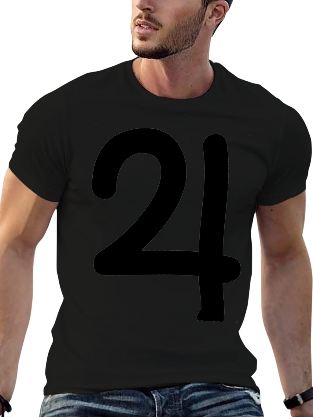 Bold Number 24 Graphic Print T-Shirt
