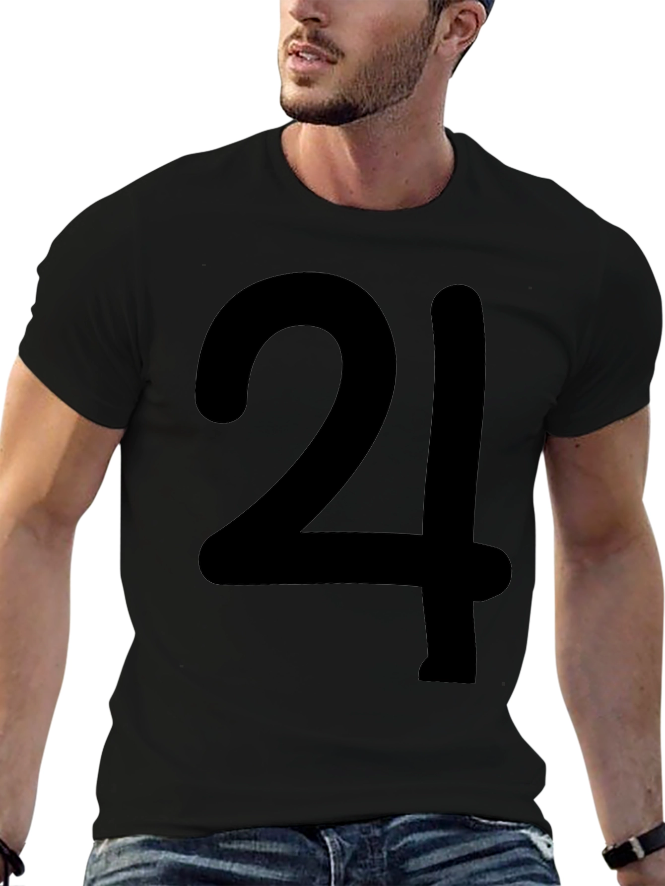 Bold Number 24 Graphic Print T-Shirt