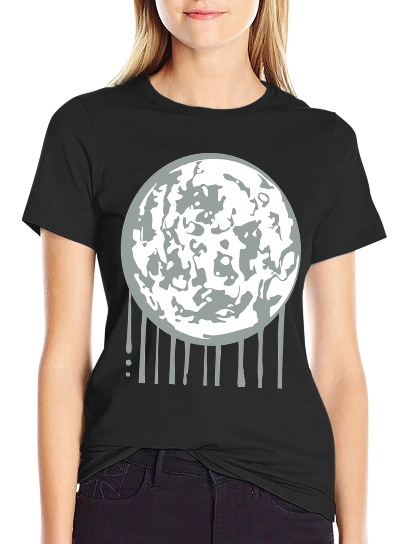 Lunar Drip Graphic Tee - Modern Streetwear