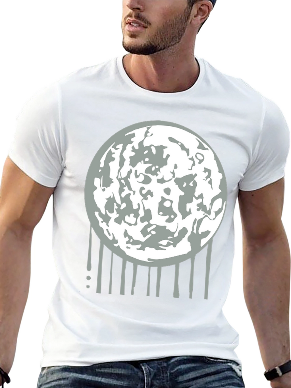 Lunar Drip Graphic Tee - Modern Streetwear