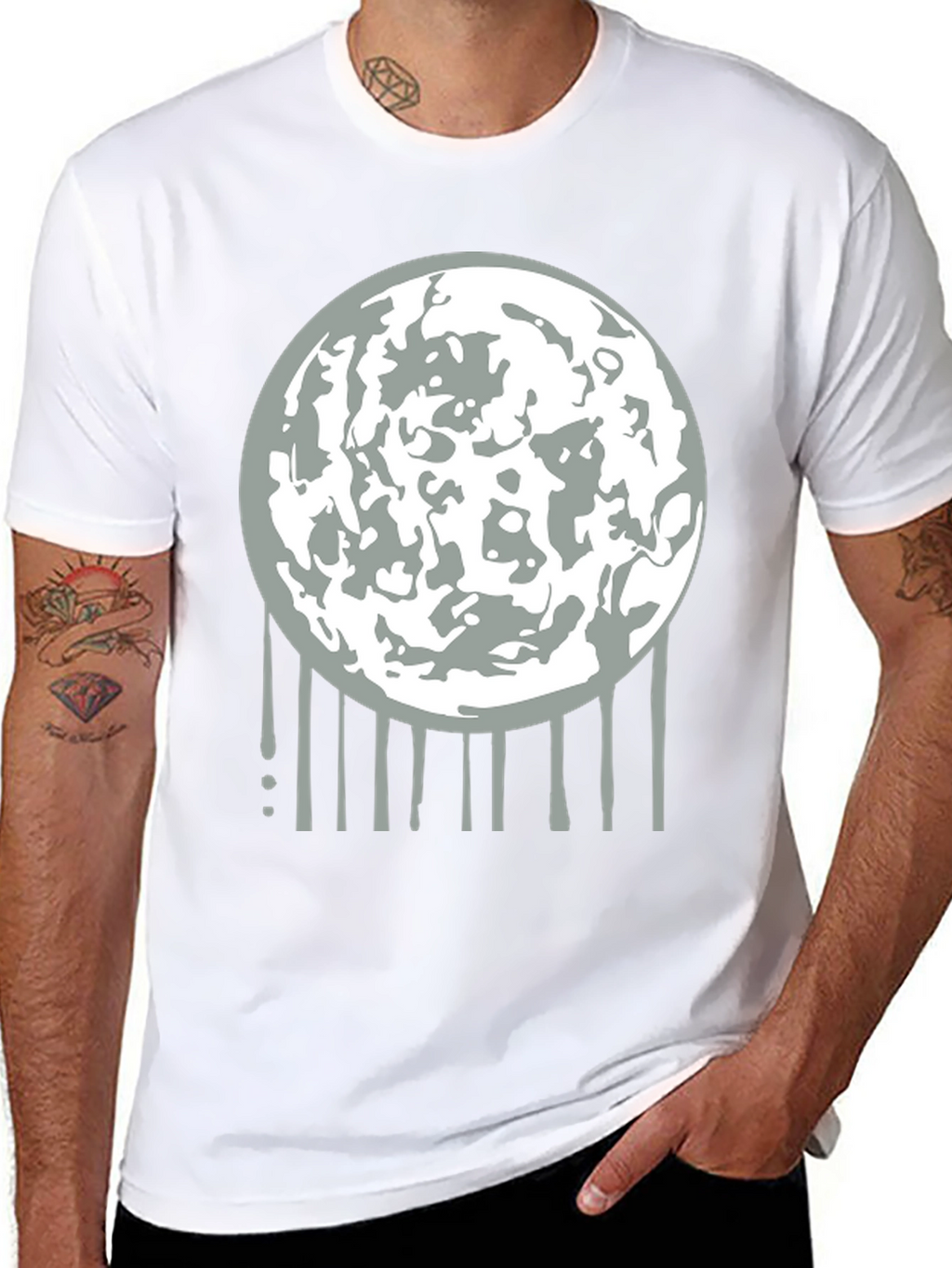 Lunar Drip Graphic Tee - Modern Streetwear