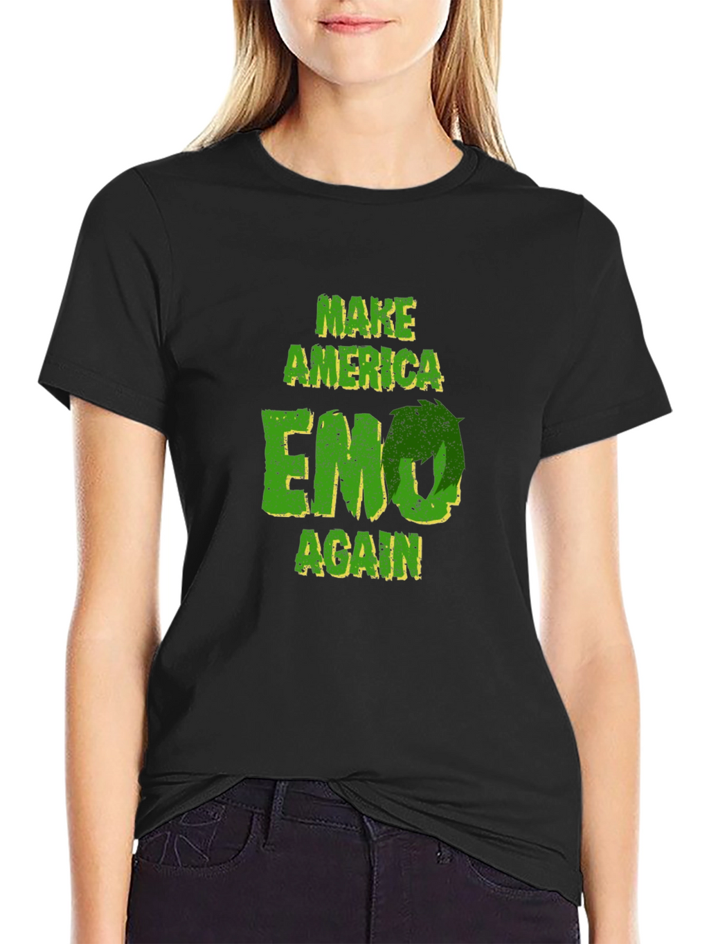 Make America Emo Again Graphic Tee - Black