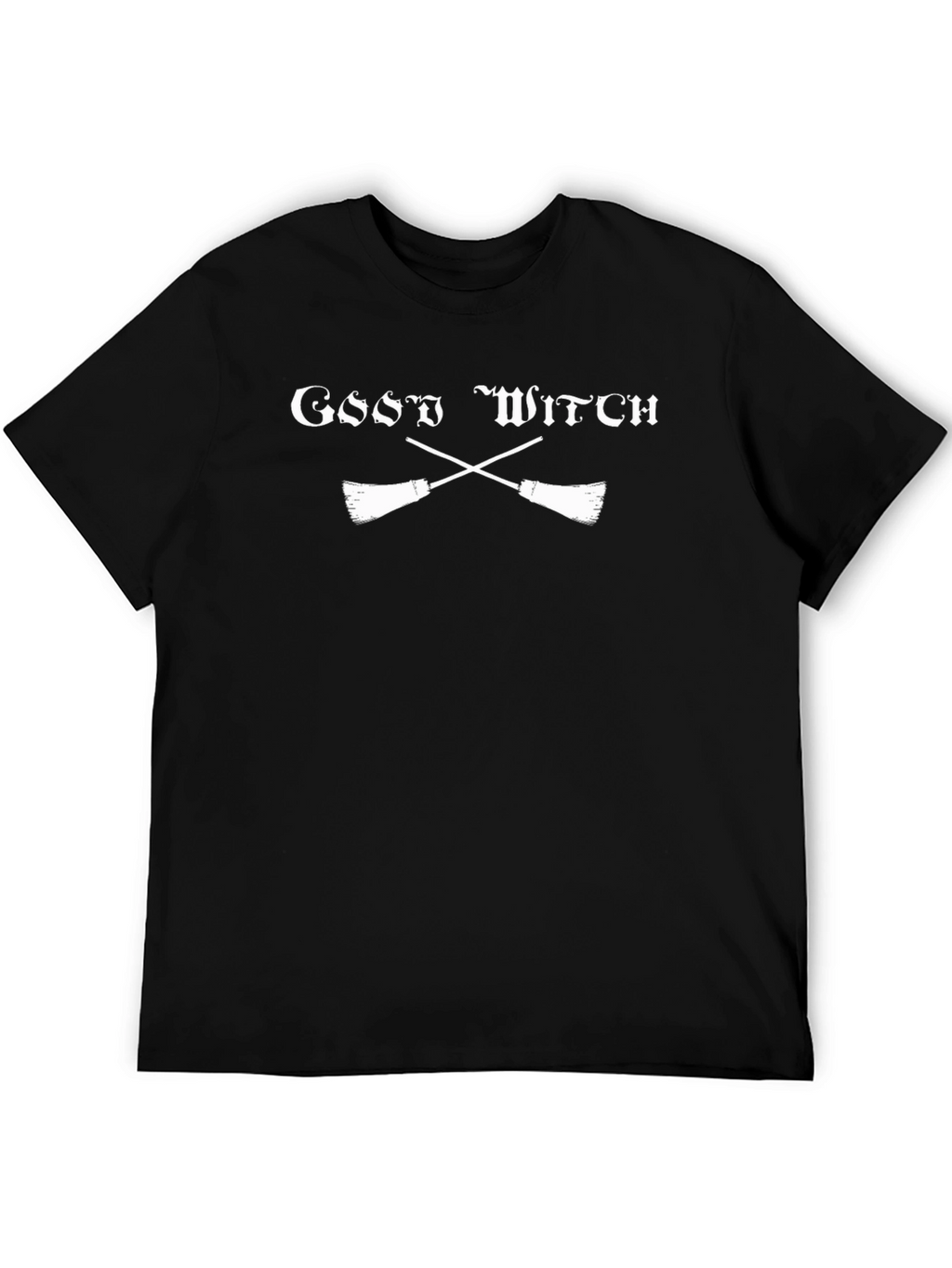 Good Witch T-Shirt with Crossed Brooms - Halloween Tee