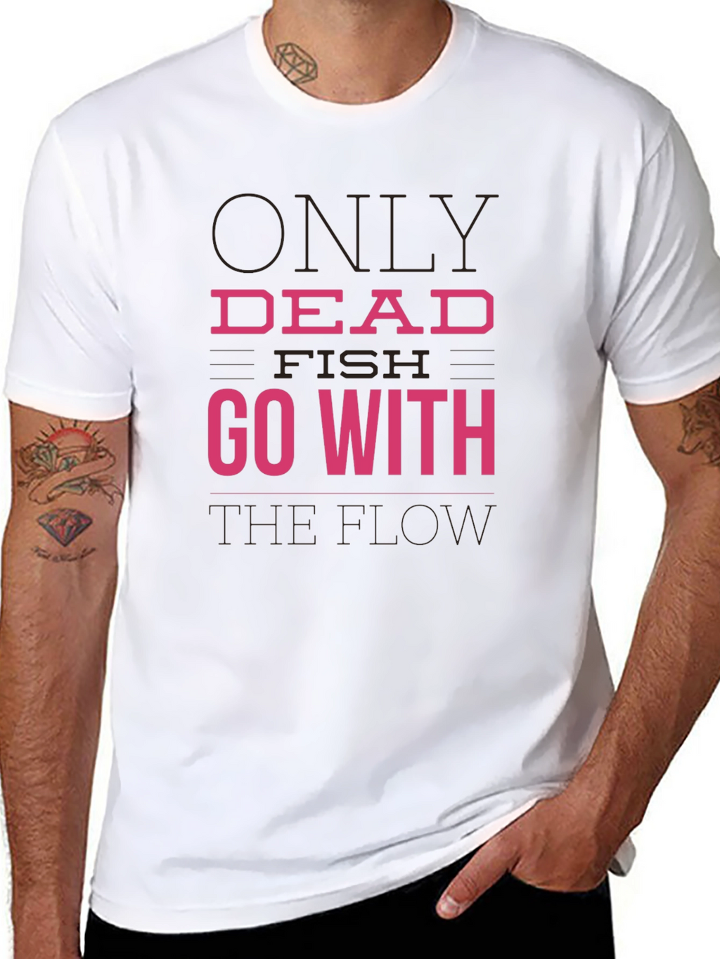 Dead Fish Go With The Flow Graphic Tee