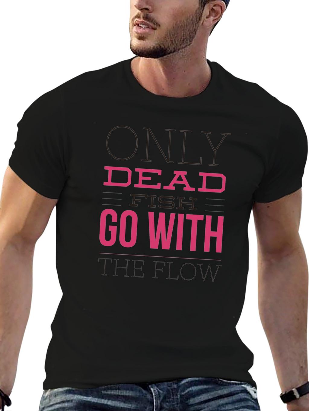 Dead Fish Go With The Flow Graphic Tee