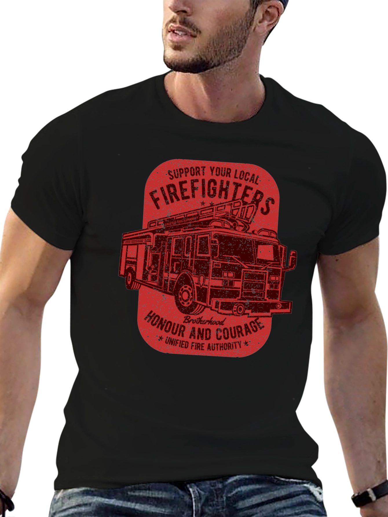 Firefighter Support T-Shirt - Honor and Courage