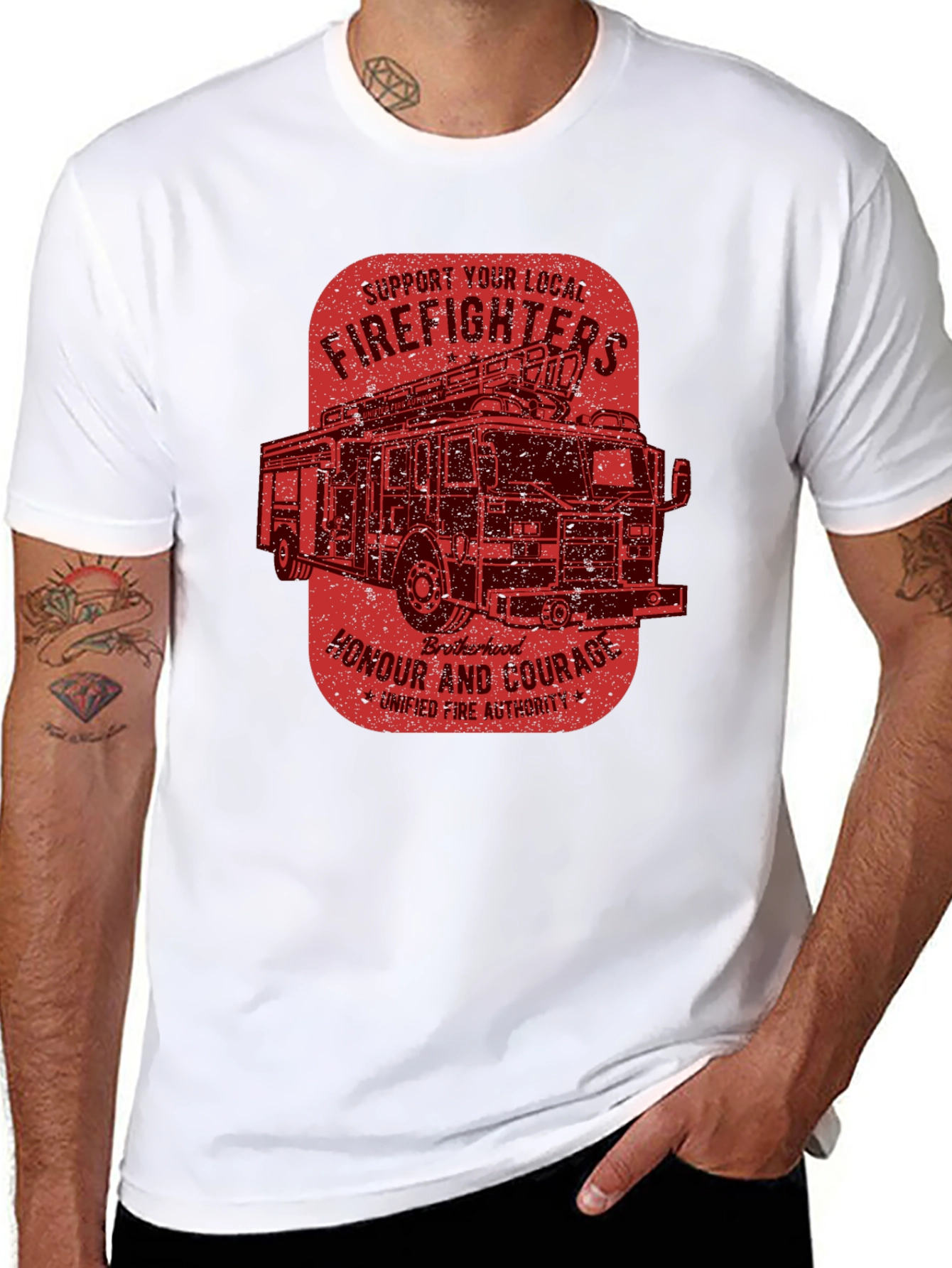 Firefighter Support T-Shirt - Honor and Courage
