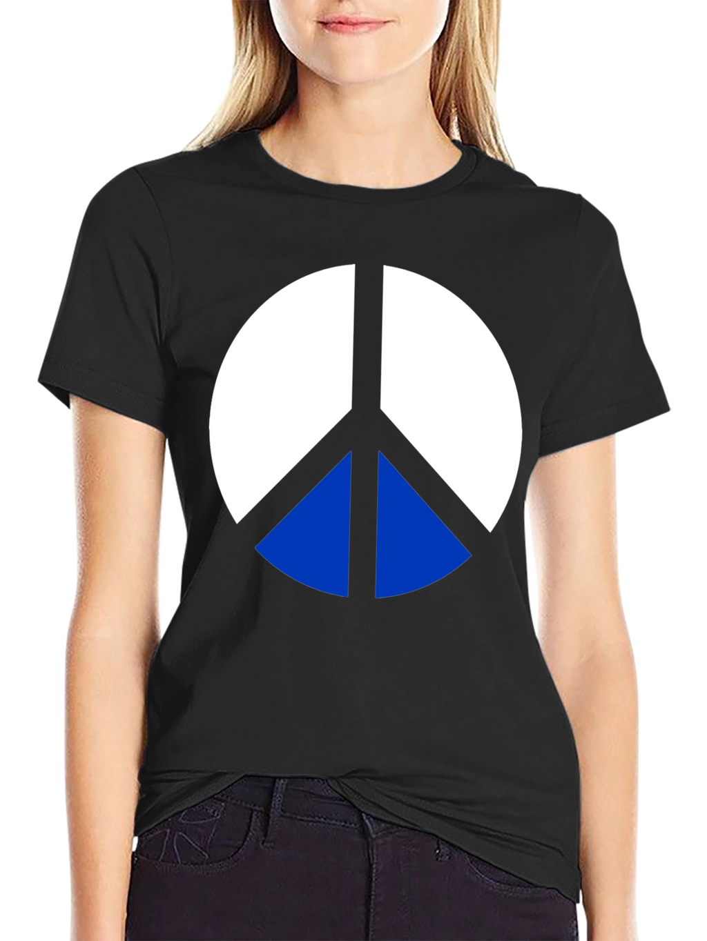 Peace Symbol Graphic Tee - Mens Black Cotton T-Shirt