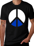 Peace Symbol Graphic Tee - Mens Black Cotton T-Shirt