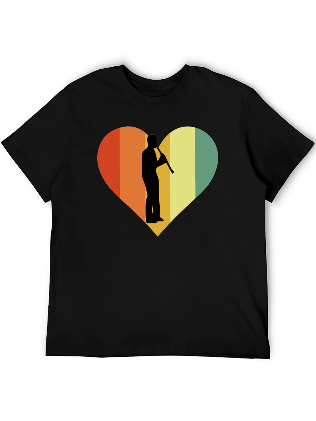Retro Heart Flute Player Graphic Tee