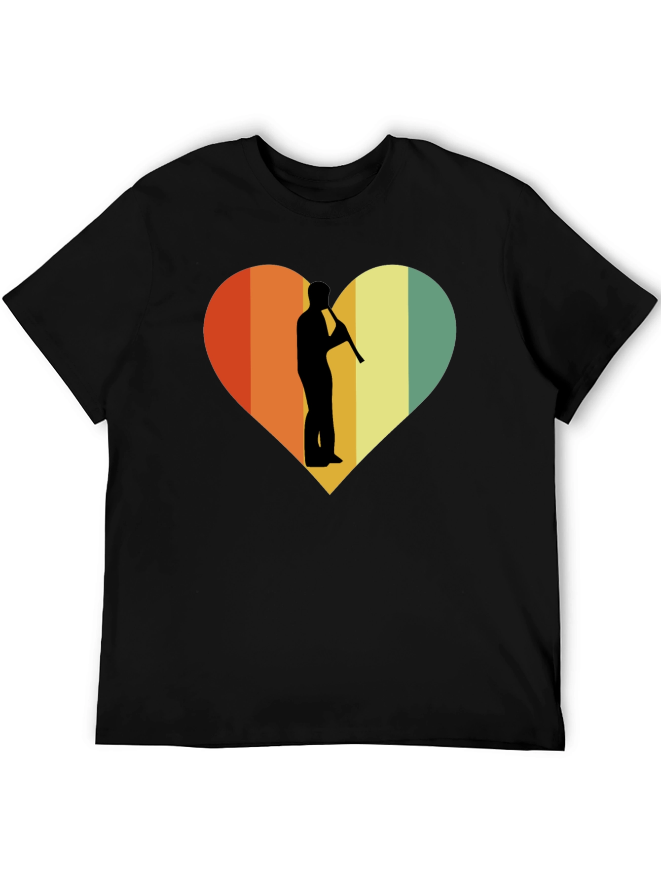 Retro Heart Flute Player Graphic Tee