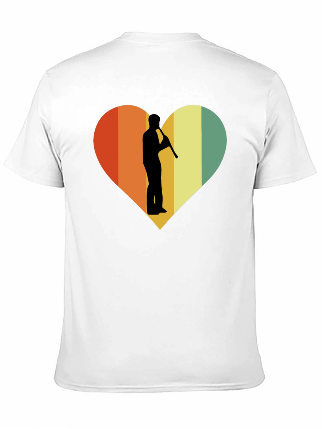 Retro Heart Flute Player Graphic Tee