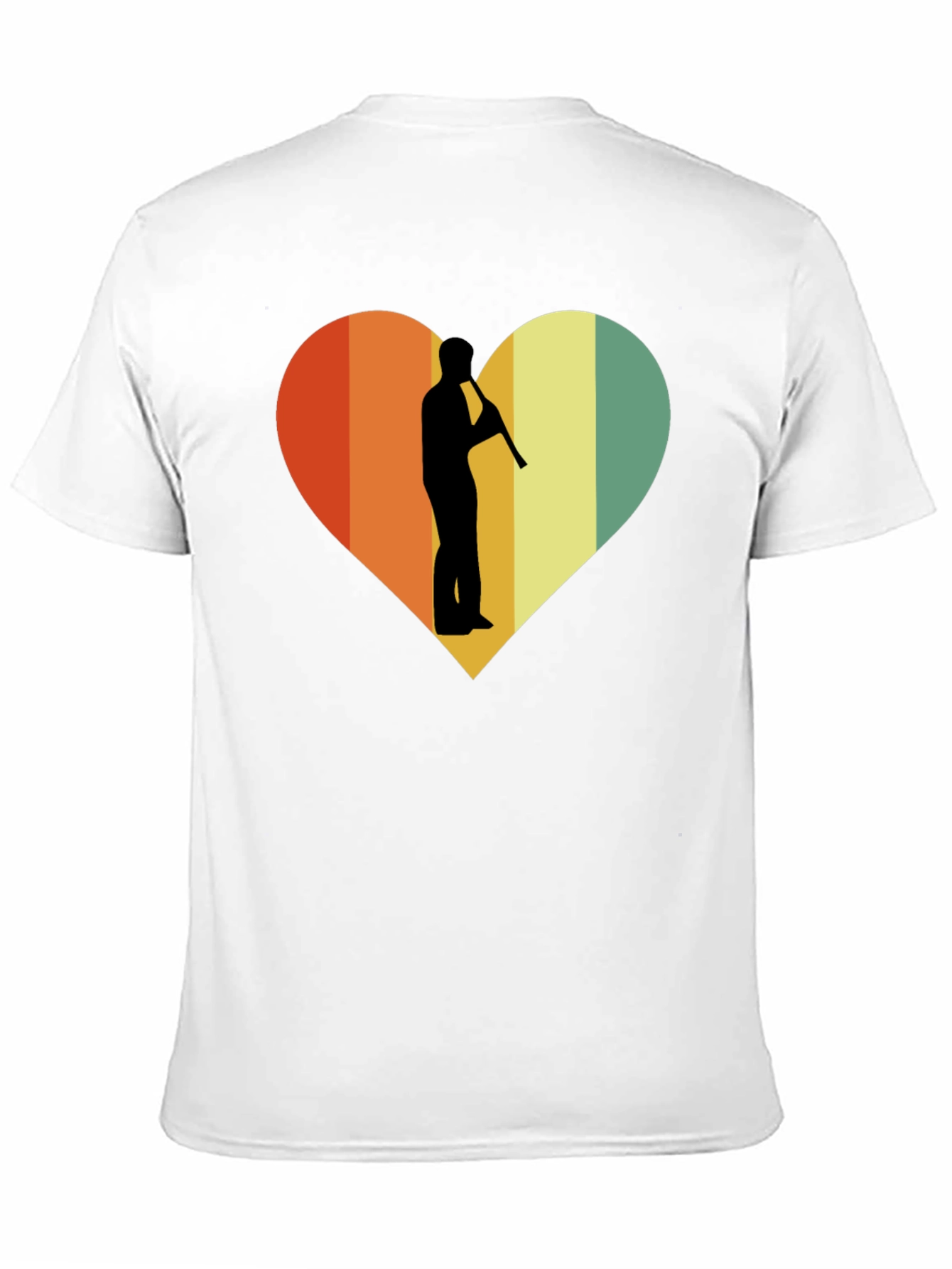 Retro Heart Flute Player Graphic Tee