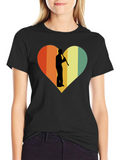Retro Heart Flute Player Graphic Tee