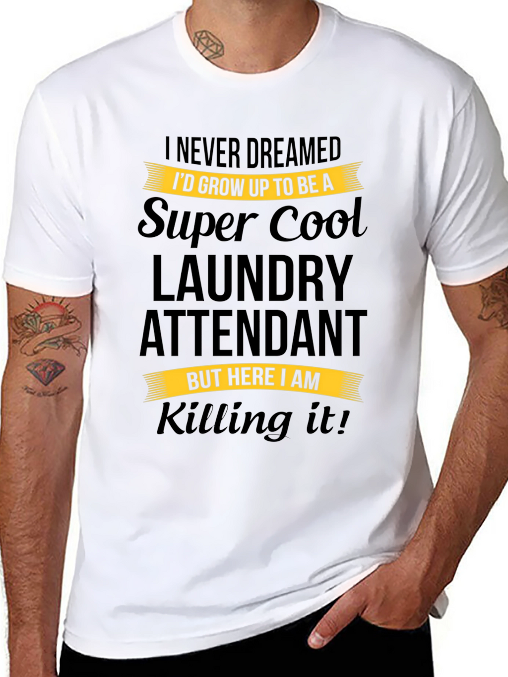 Super Cool Laundry Attendant Black T-Shirt