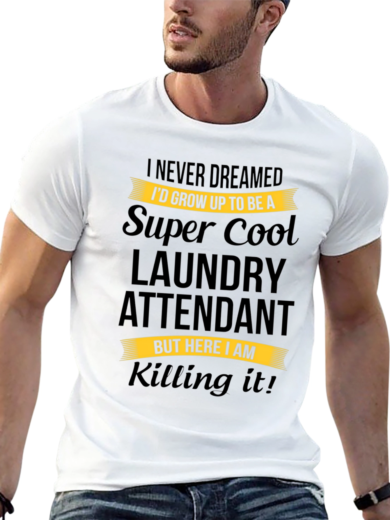 Super Cool Laundry Attendant Black T-Shirt