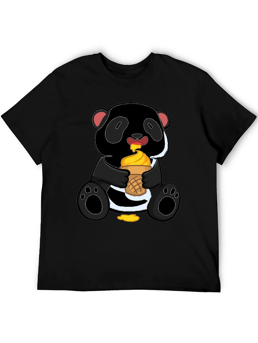Panda Eating Ice Cream Graphic Tee