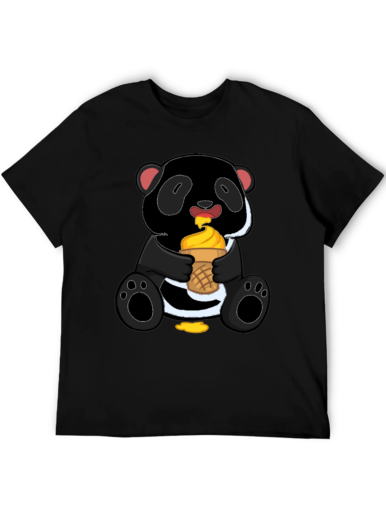 Panda Eating Ice Cream Graphic Tee