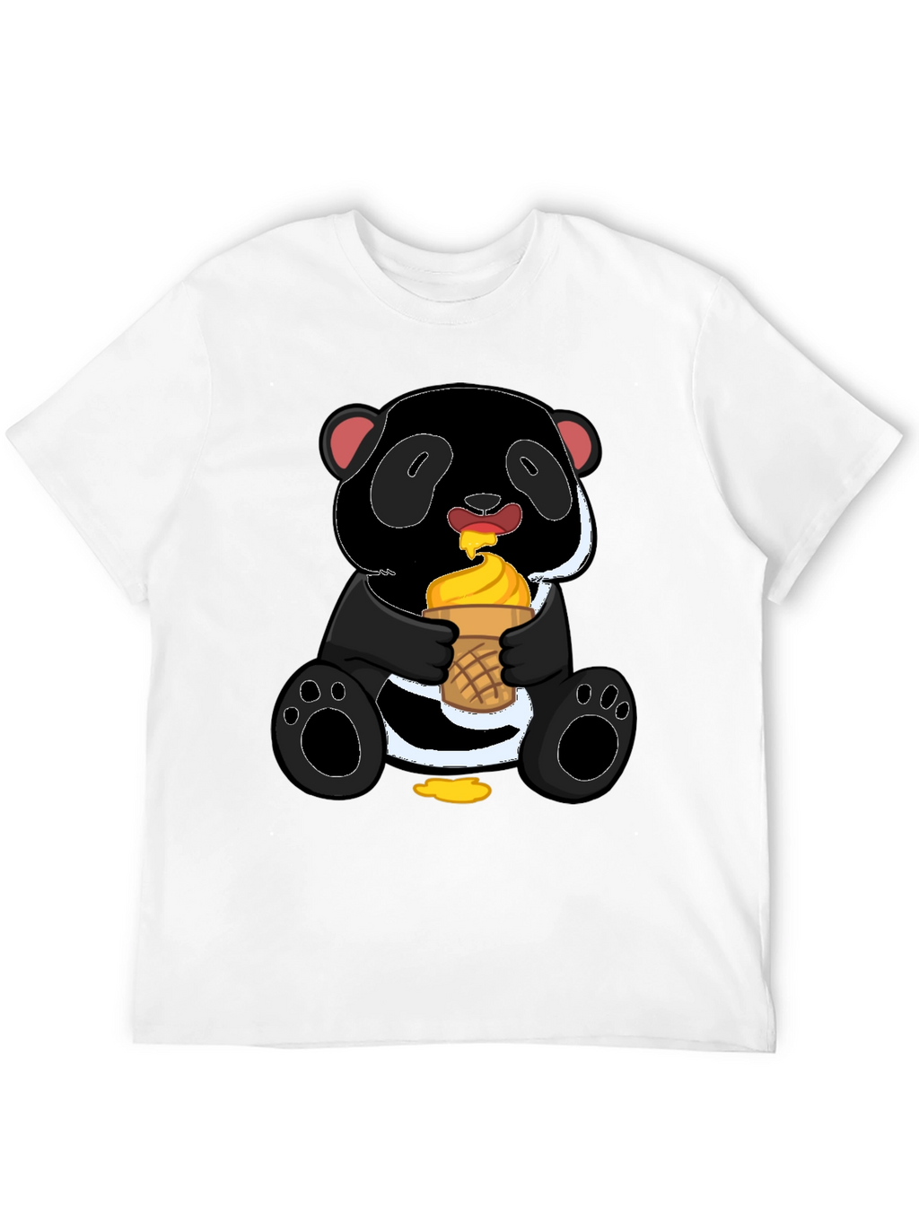 Panda Eating Ice Cream Graphic Tee