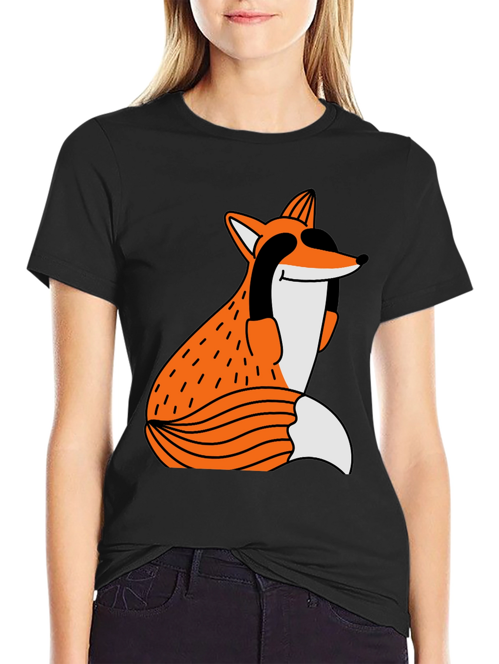 Funky Fox Graphic Tee - Unisex Black T-Shirt