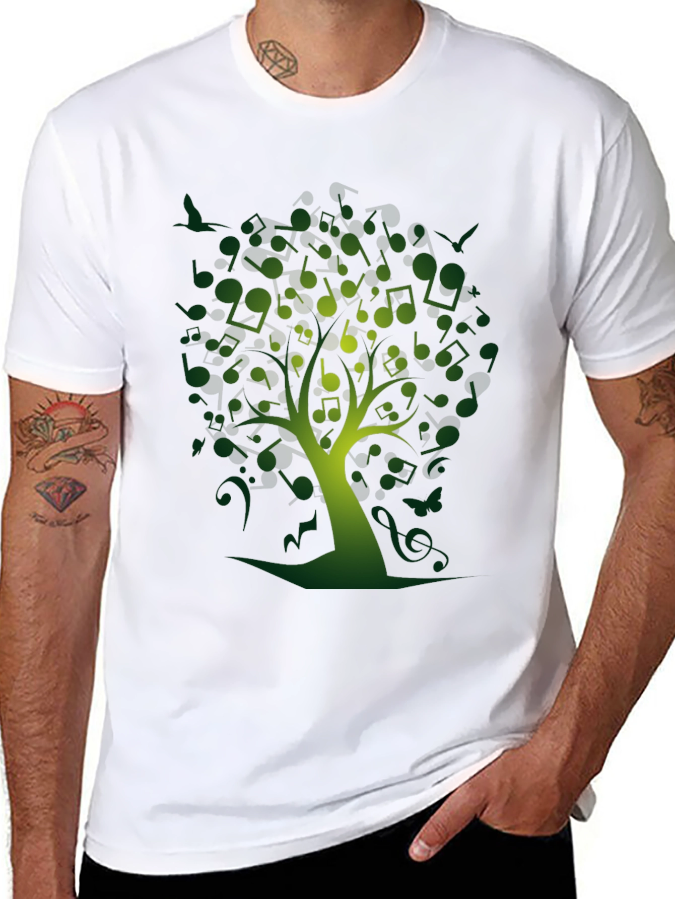 Musical Notes Tree Graphic Tee