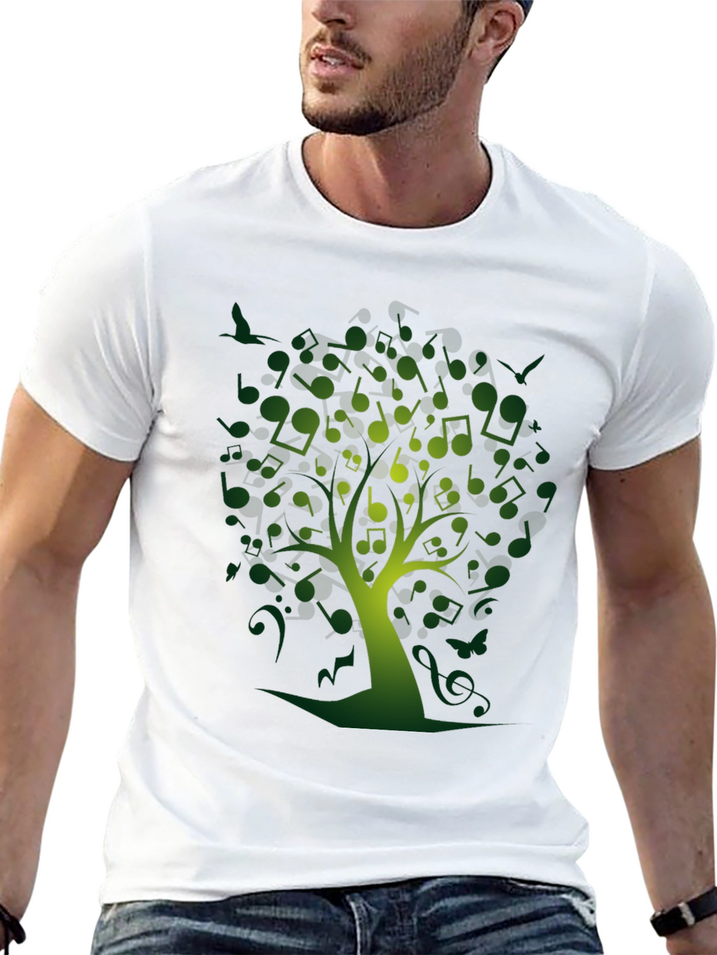 Musical Notes Tree Graphic Tee