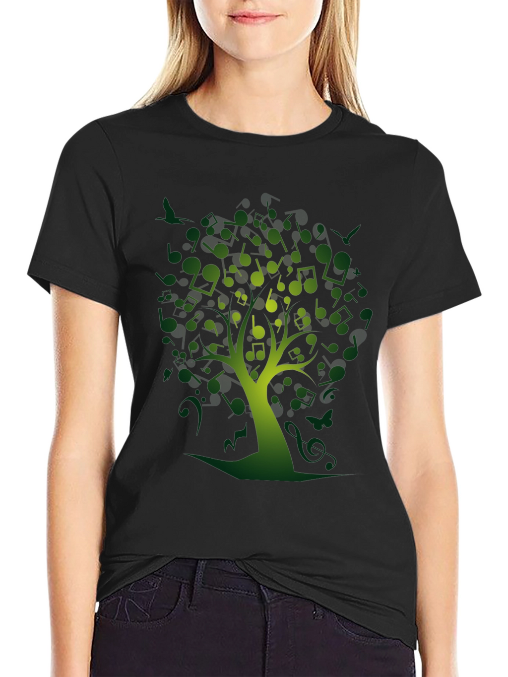 Musical Notes Tree Graphic Tee