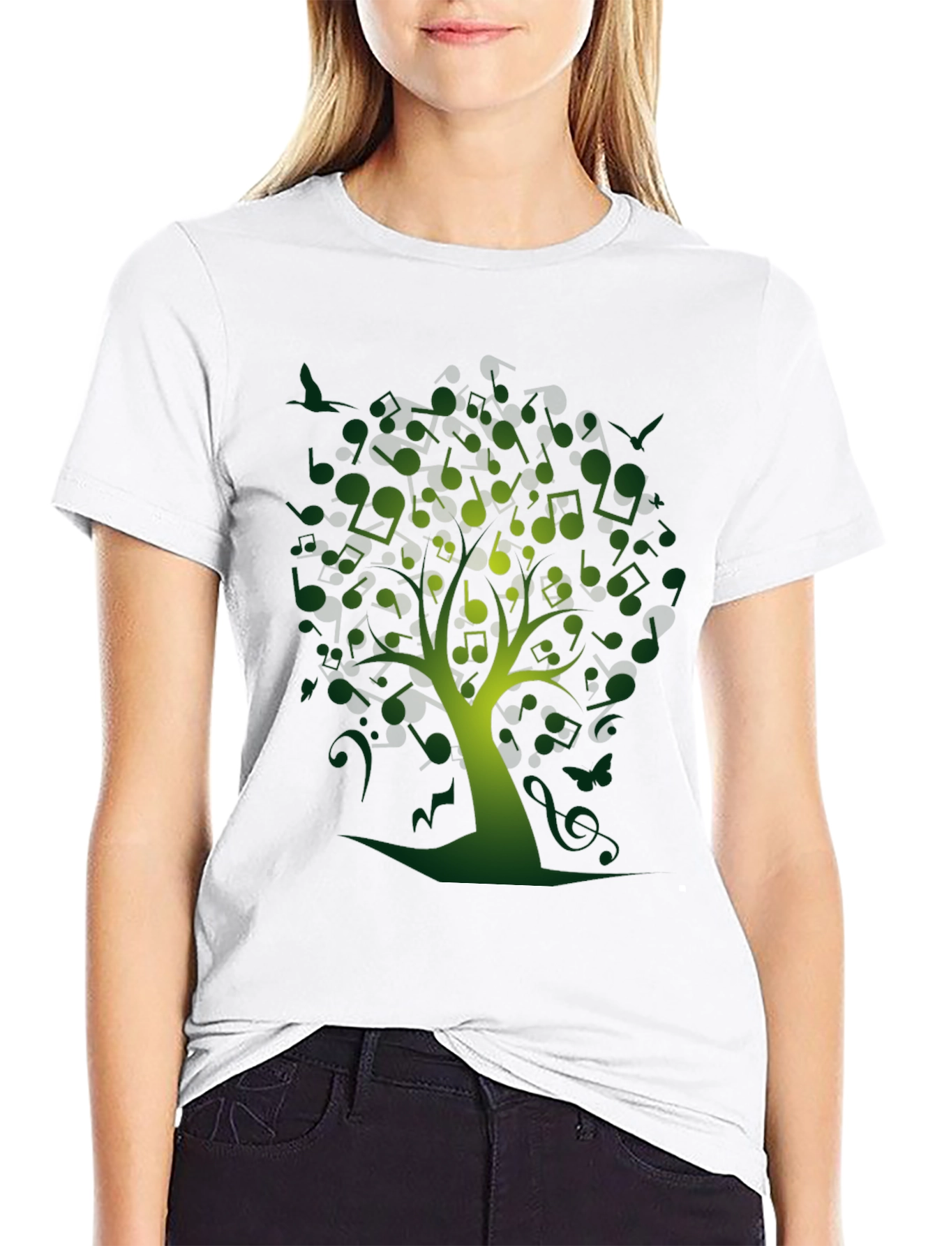 Musical Notes Tree Graphic Tee