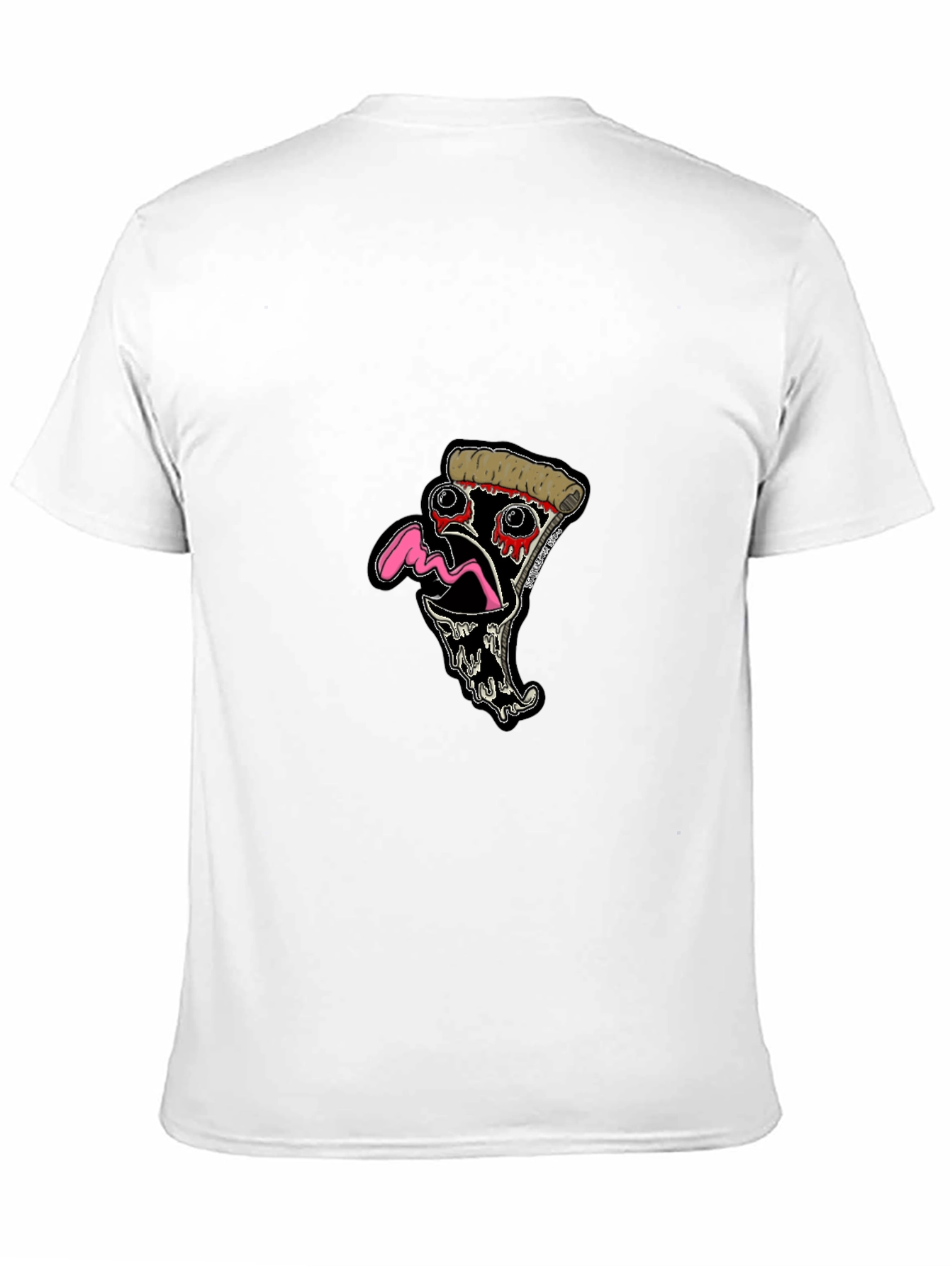 Pizza Slice Graphic Tee - Black Cotton T-Shirt