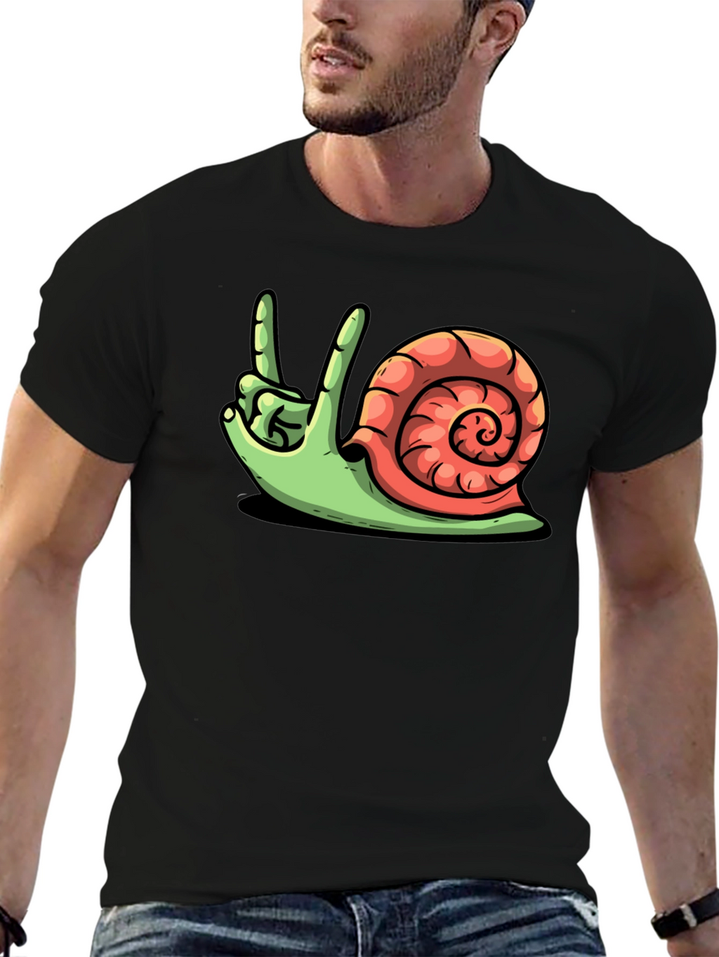 Rock On Snail Graphic T-Shirt