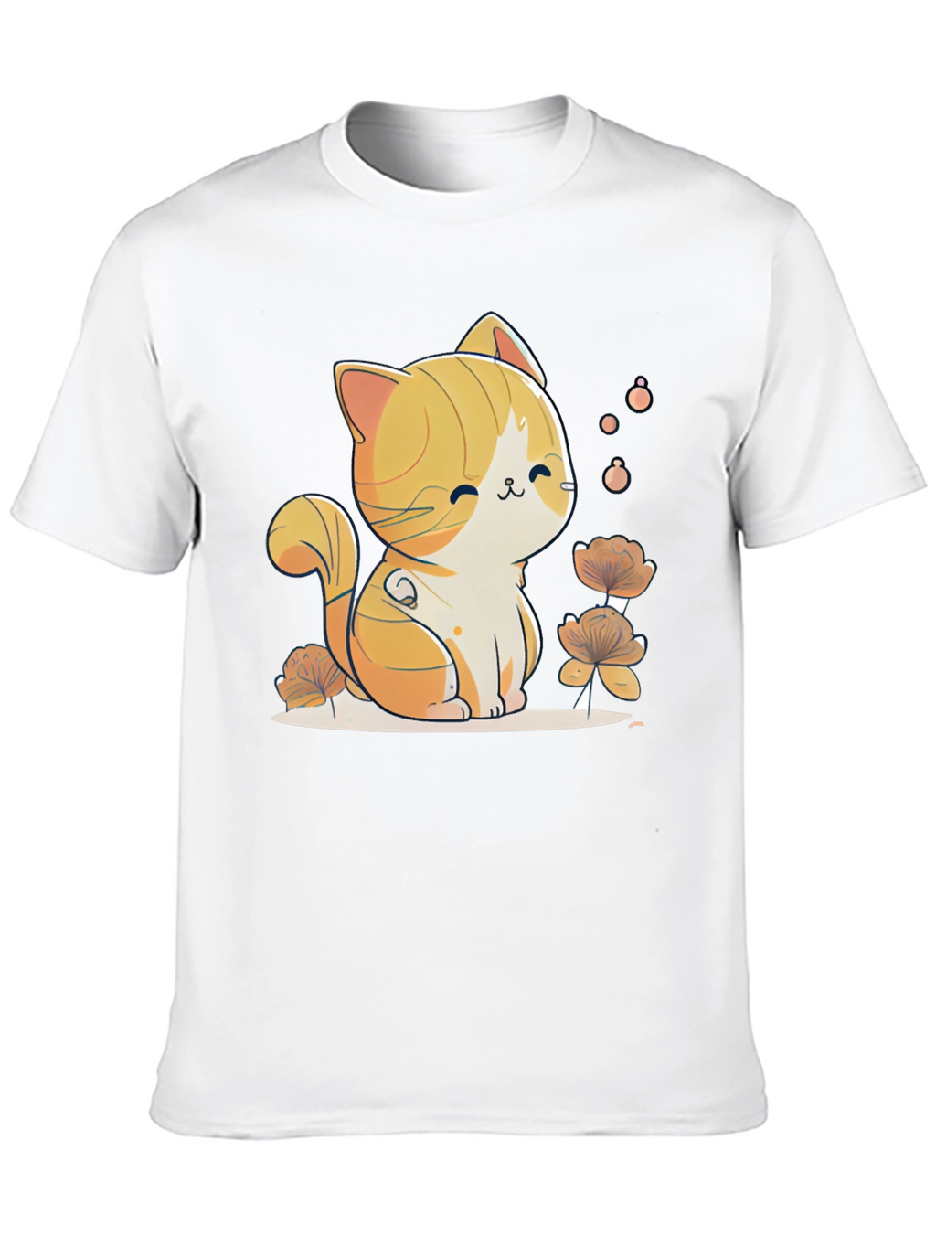 Cute Cat Graphic Tee - Black Cotton Comfort