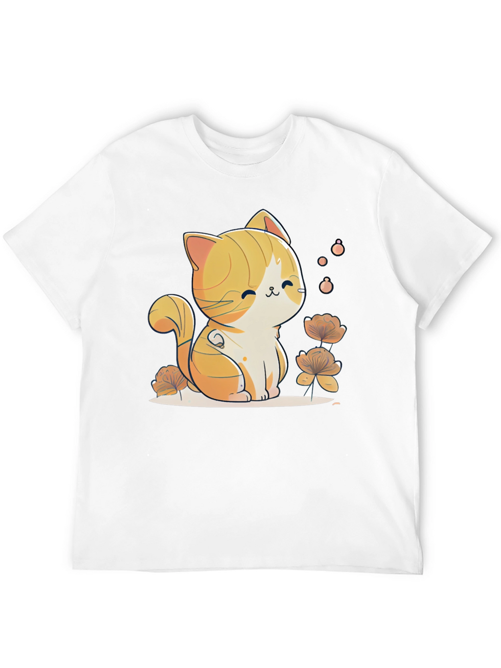 Cute Cat Graphic Tee - Black Cotton Comfort