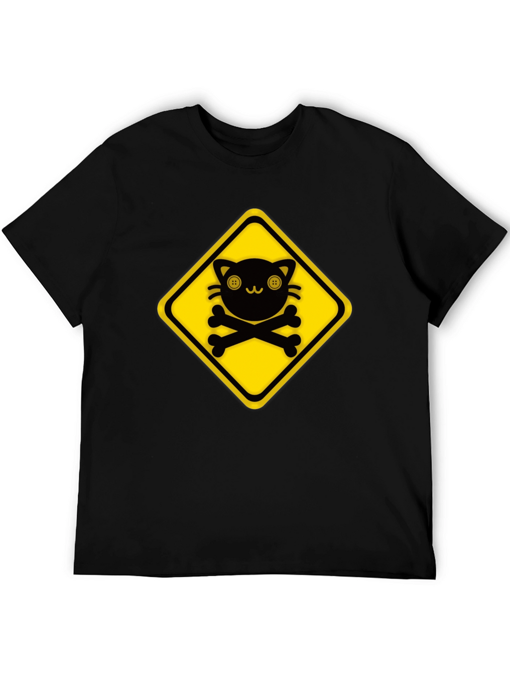 Warning: Cute Cat Crossbones Graphic Tee