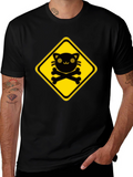Warning: Cute Cat Crossbones Graphic Tee