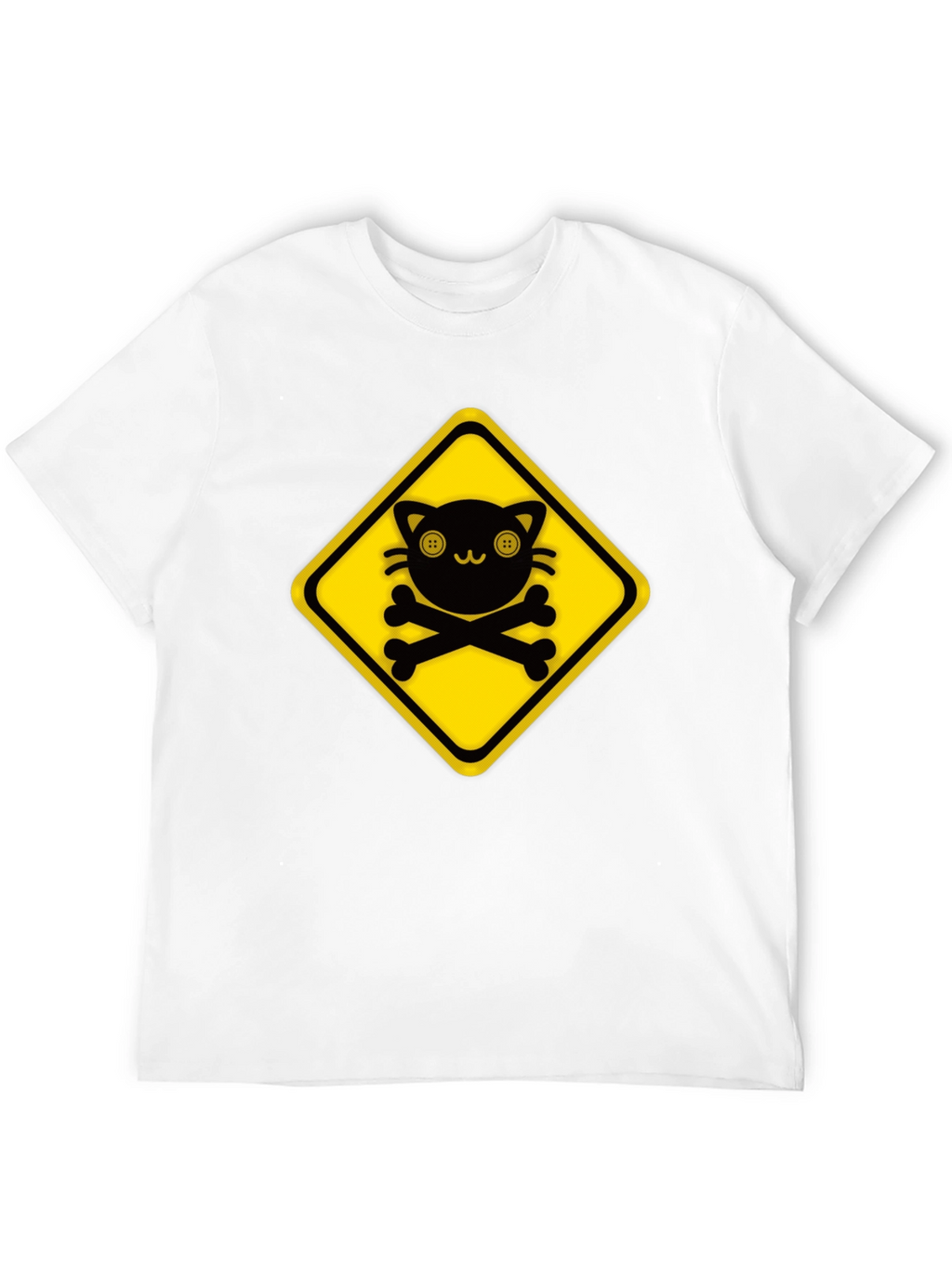 Warning: Cute Cat Crossbones Graphic Tee