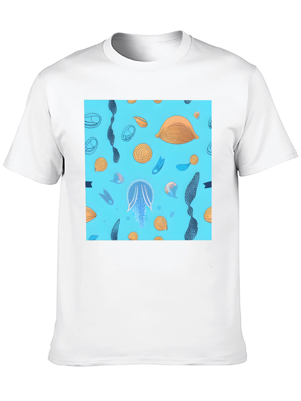 Blue Ocean Graphic Print Black T-Shirt