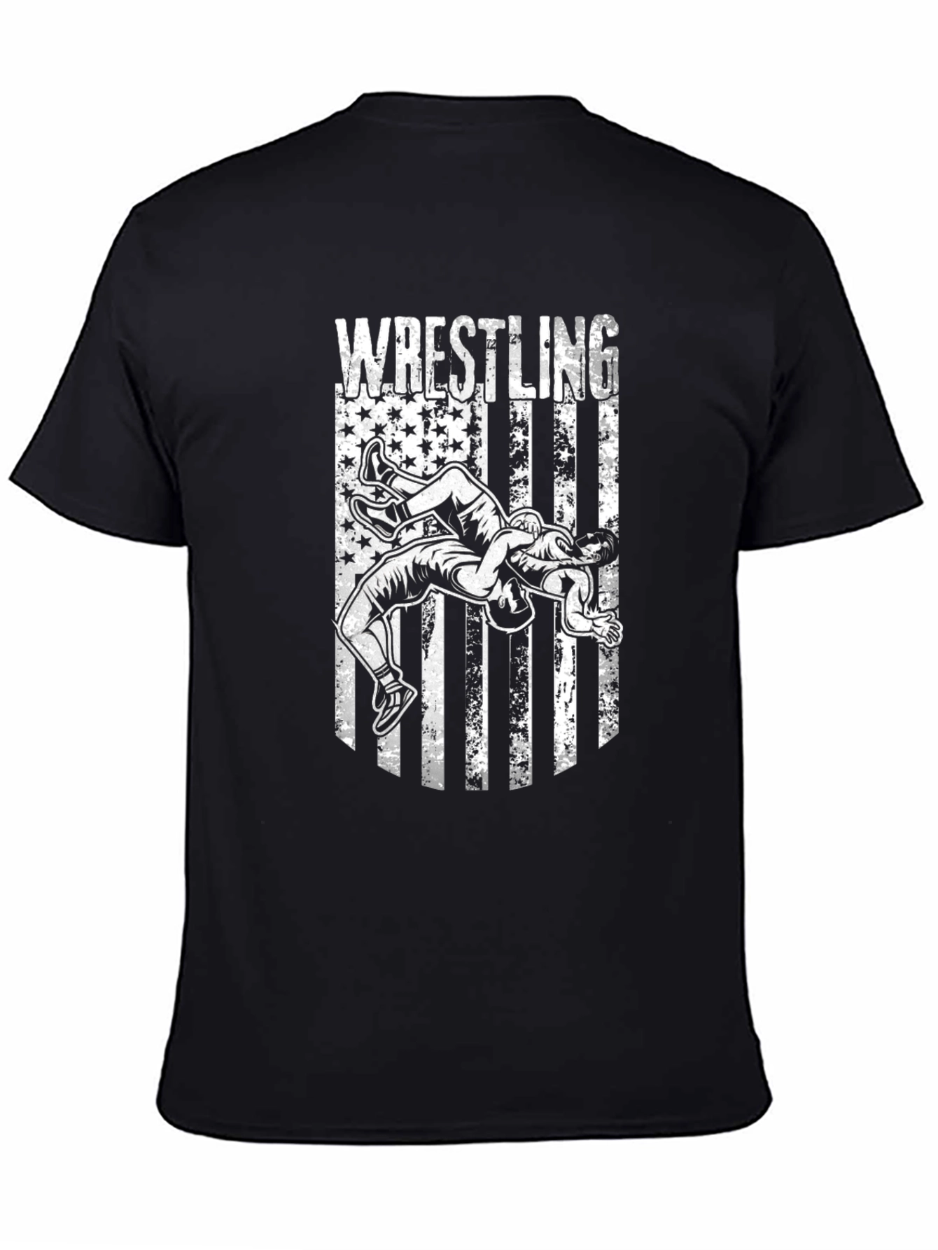 Wrestling USA Flag Graphic T-Shirt