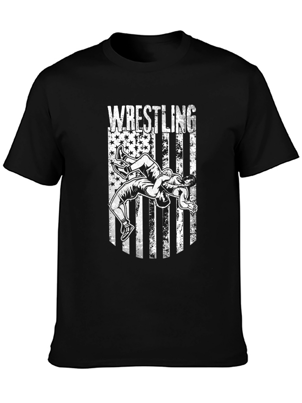 Wrestling USA Flag Graphic T-Shirt
