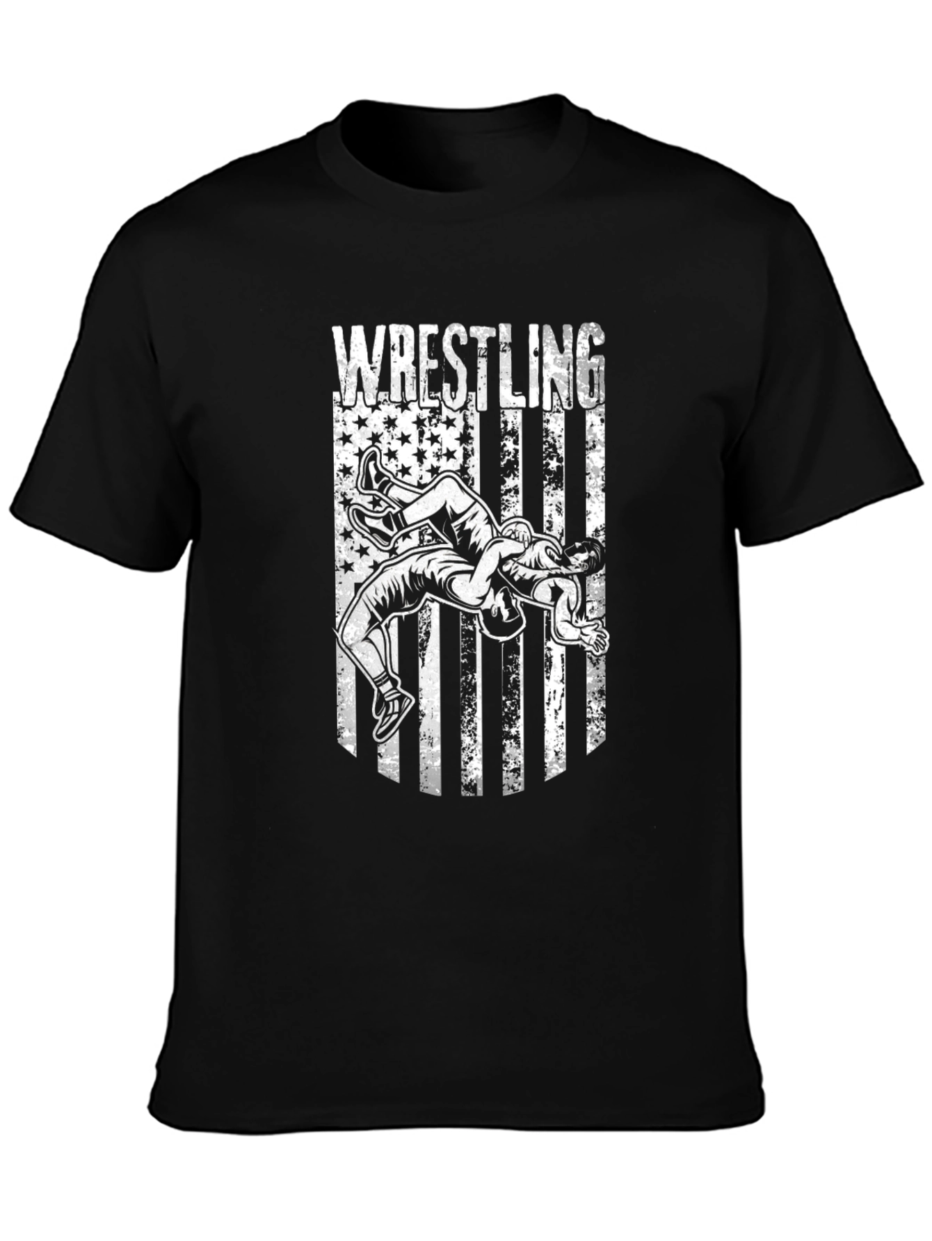 Wrestling USA Flag Graphic T-Shirt