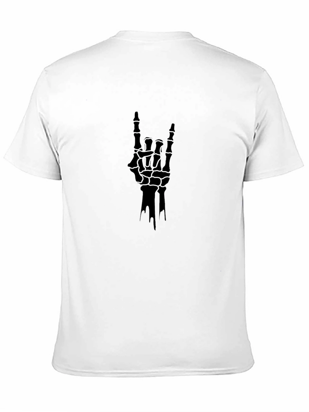 Rock On Skeleton Hand Black T-Shirt
