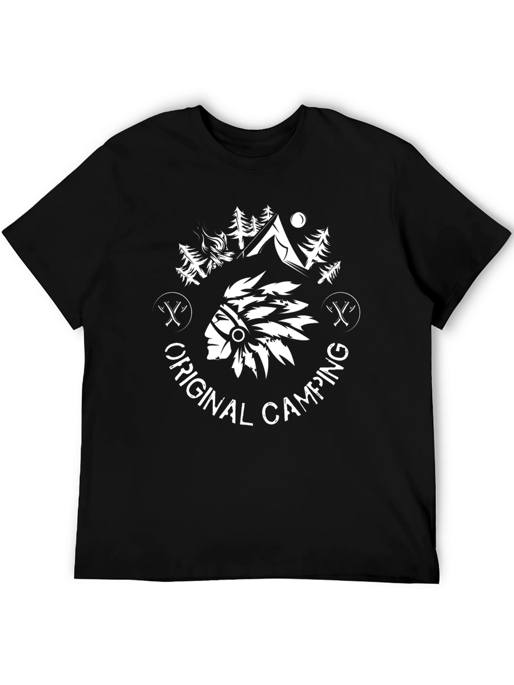 Original Camping Graphic Tee - Black Cotton T-Shirt