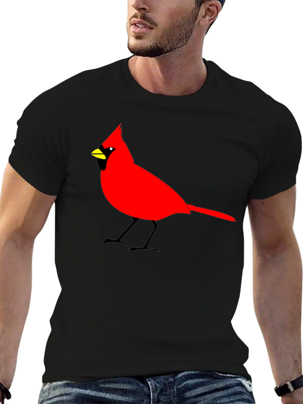 Cardinal Bird Graphic Tee - Mens Black T-Shirt