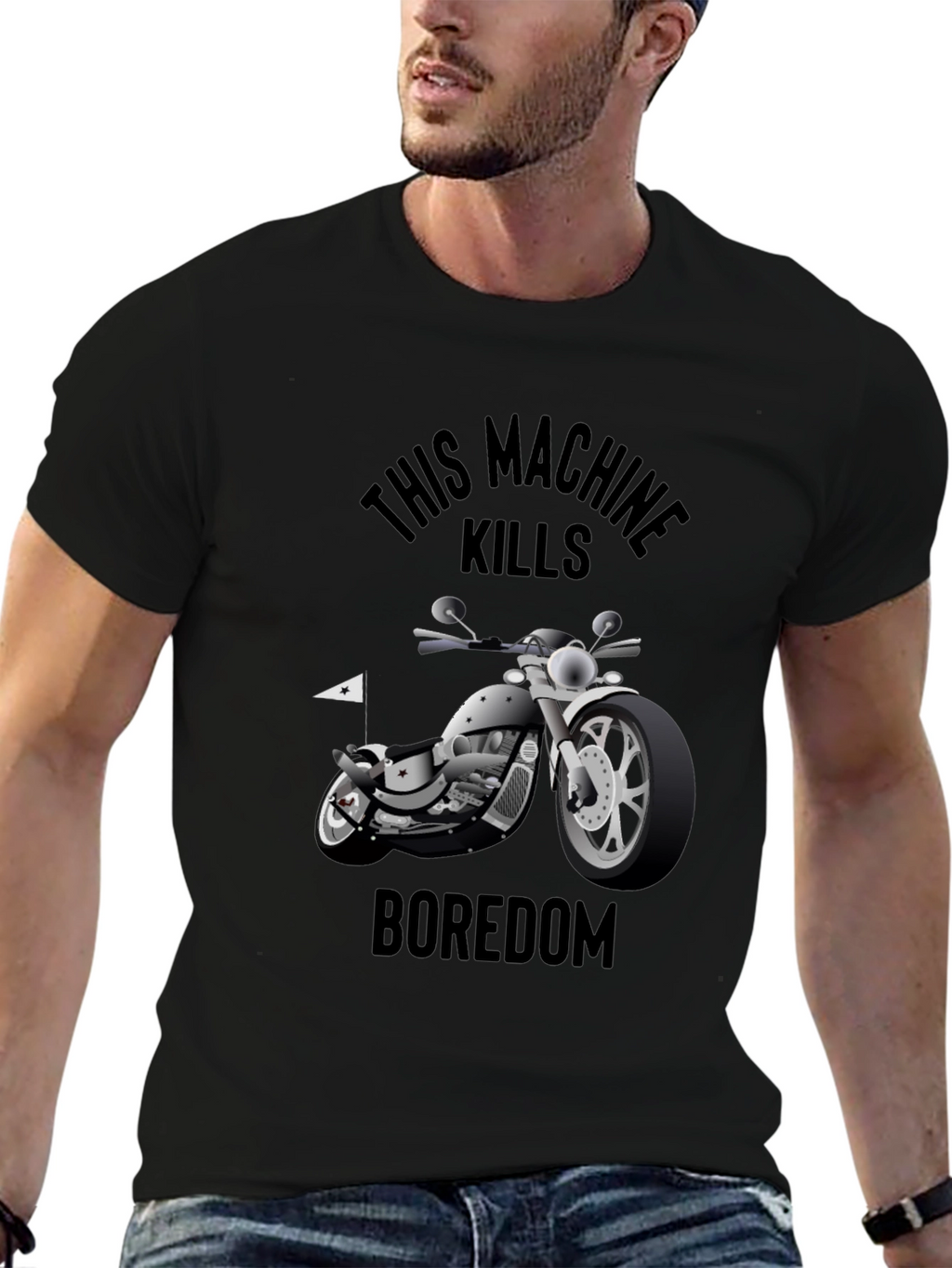 Motorcycle Kills Boredom Graphic T-Shirt