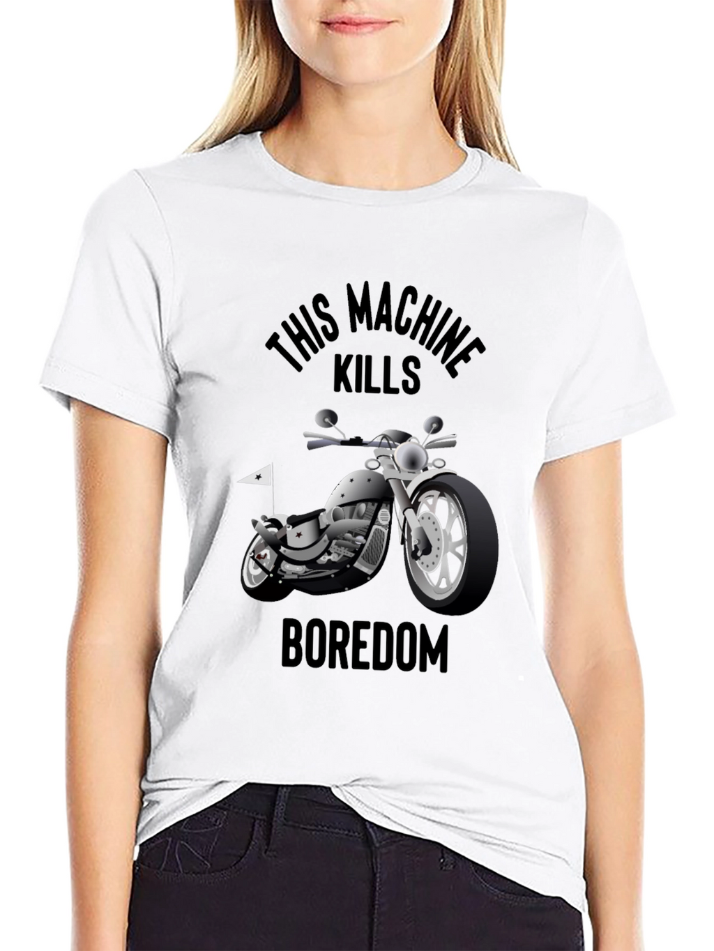 Motorcycle Kills Boredom Graphic T-Shirt